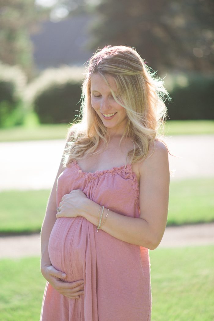 Maternity Style // Blush Pink Gauze Dress - Lynzy & Co.