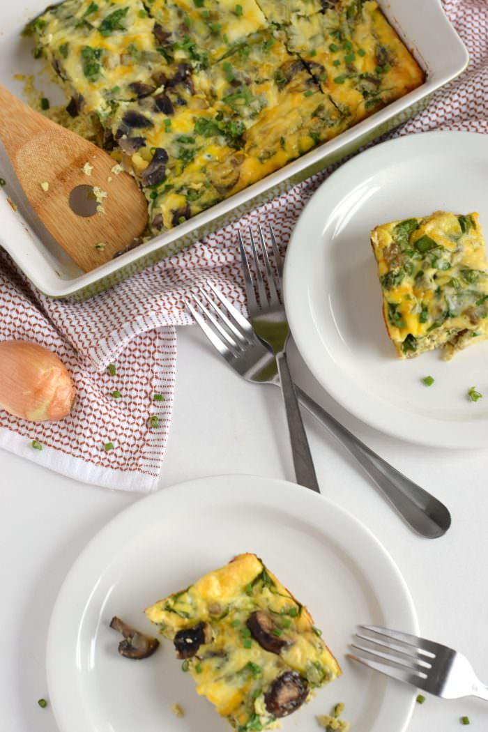 A delicious Spinach, Mushroom & Onion Breakfast Frittata recipe