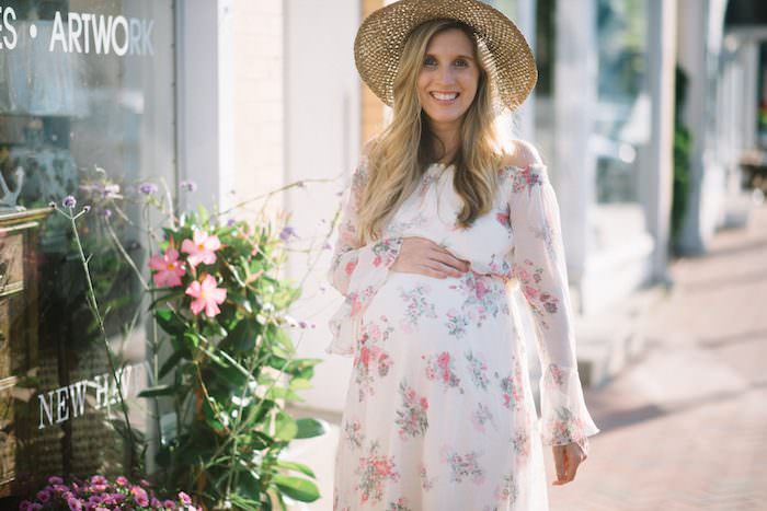 32 weeks maternity style in a NON maternity floral maxi dress that is on sale for $22! Come check out this weeks 32 week bump update and details on this amazing dress!