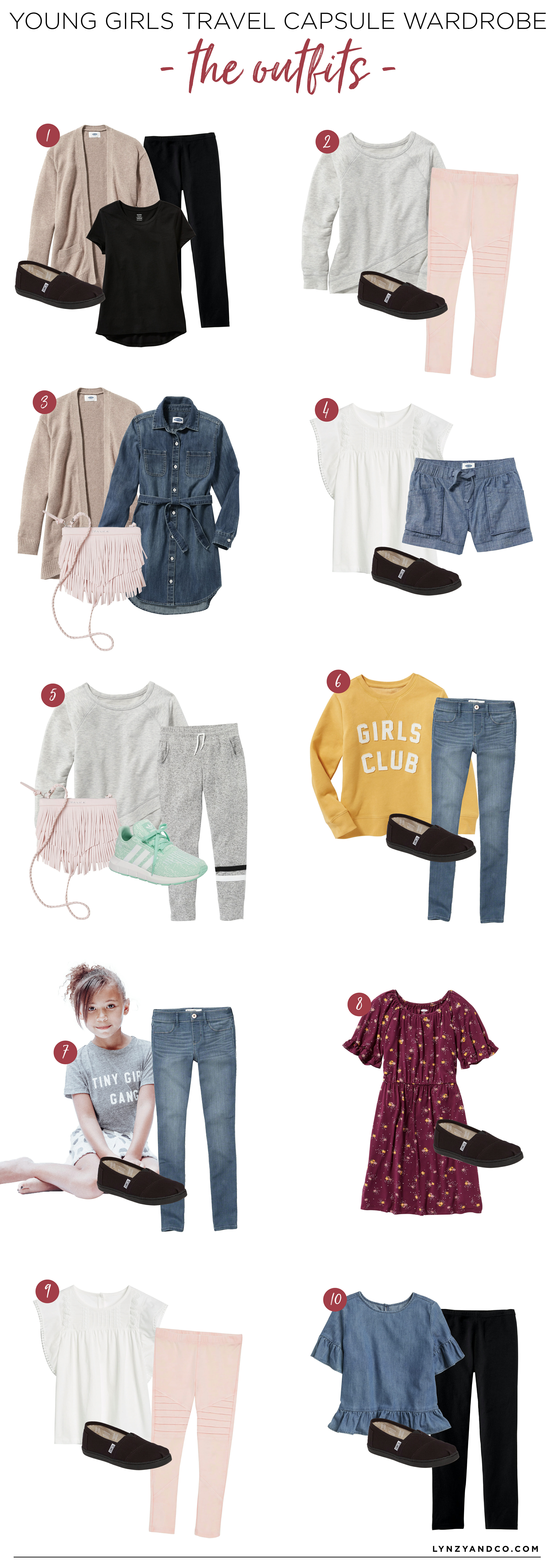 Young Girls Capsule Wardrobe for Travel // Packing for Kids