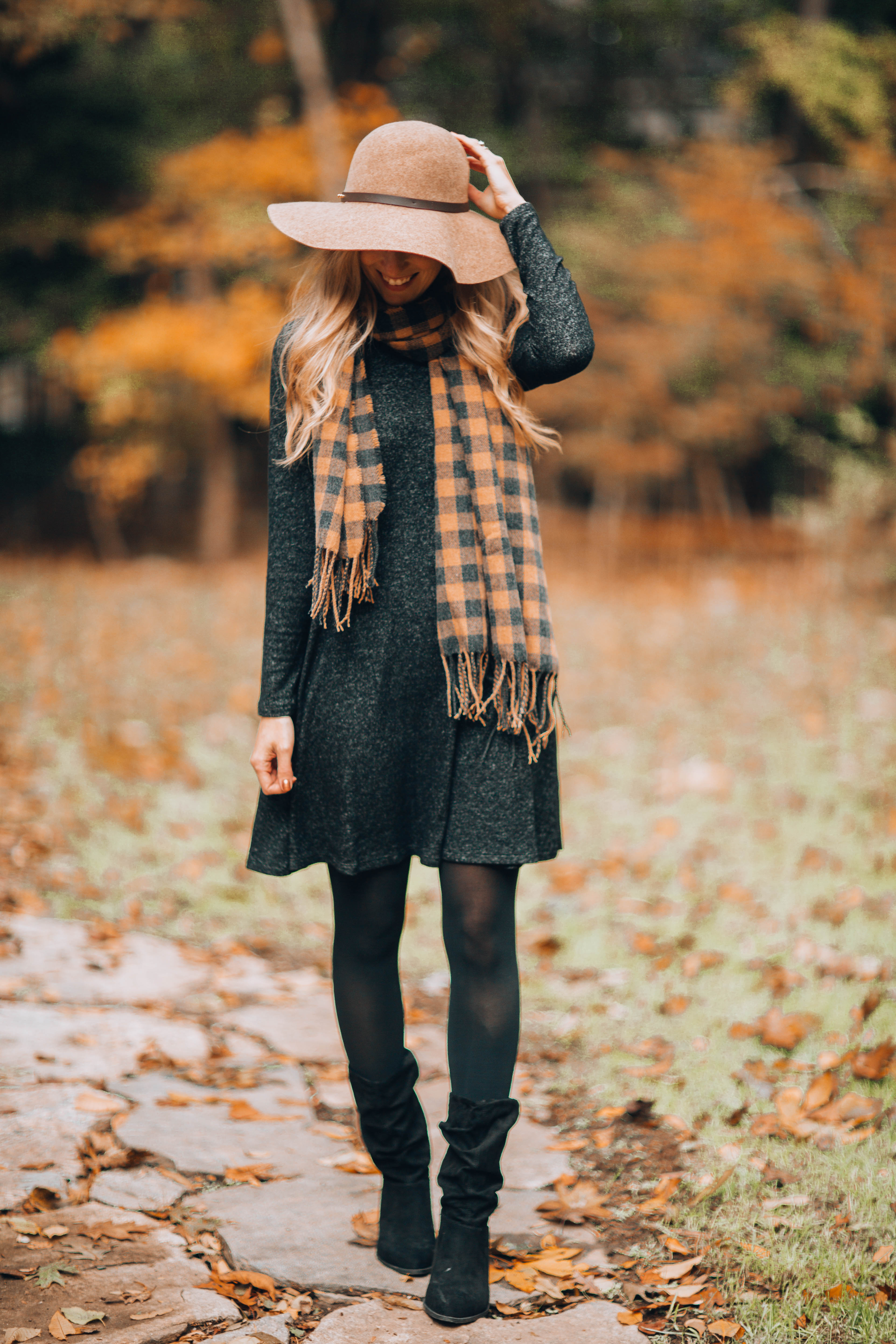 How to Style A Swing Dress 5 Ways | Style it with a scarf, hat & Boots!
